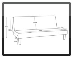 Patsy - 2 Seater Leather Effect Clic Clac - Sofa Bed - Black